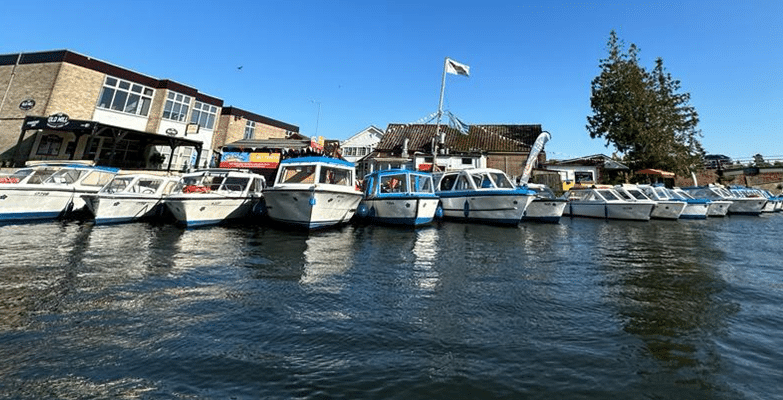 fleet of Wroxham Launch Hire boats